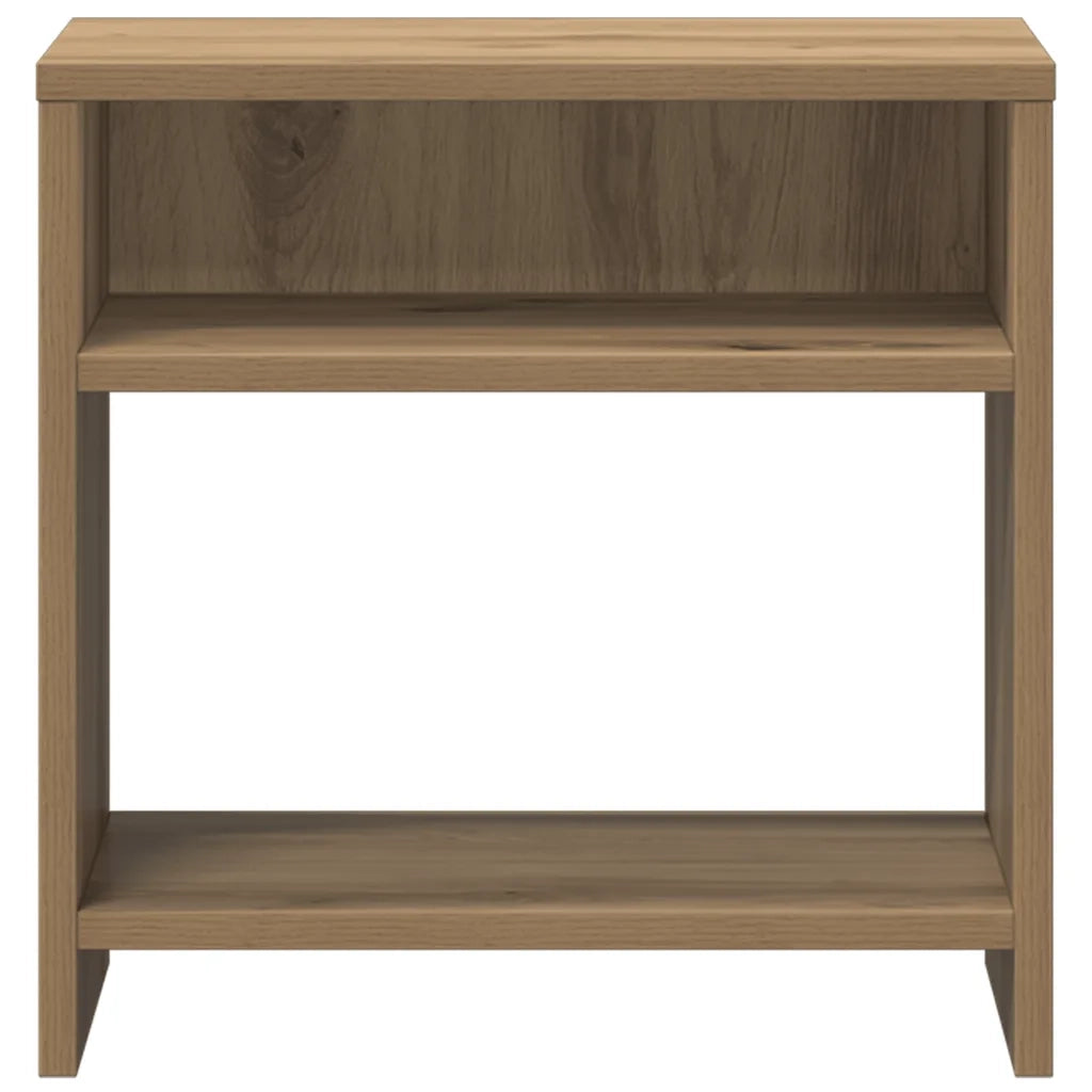Comodini 2pz Rovere Artigianale 40x30x40 cm in Truciolato 855765