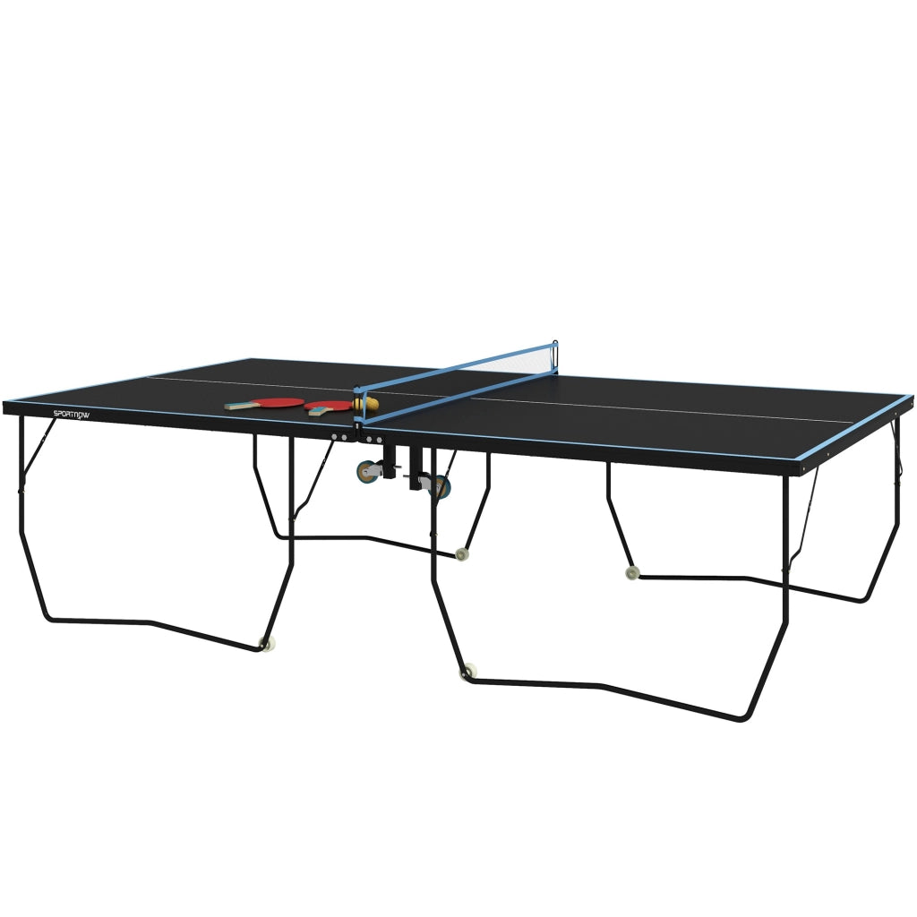 Tavolo da ping pong pieghevole ¨C Xylo ¨C telaio acciaio nero MDF 274x152,5x76 cm con 8 ruote