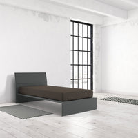 Lenzuolo Sotto con Angoli ed Elastico Tinta Unita Marrone Matrimoniale Maxy