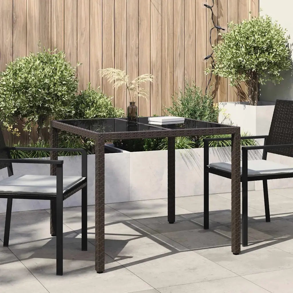 Tavolo da Giardino | Tavolino da esterno Marrone 90 x 90 x 75 cm polyrattan