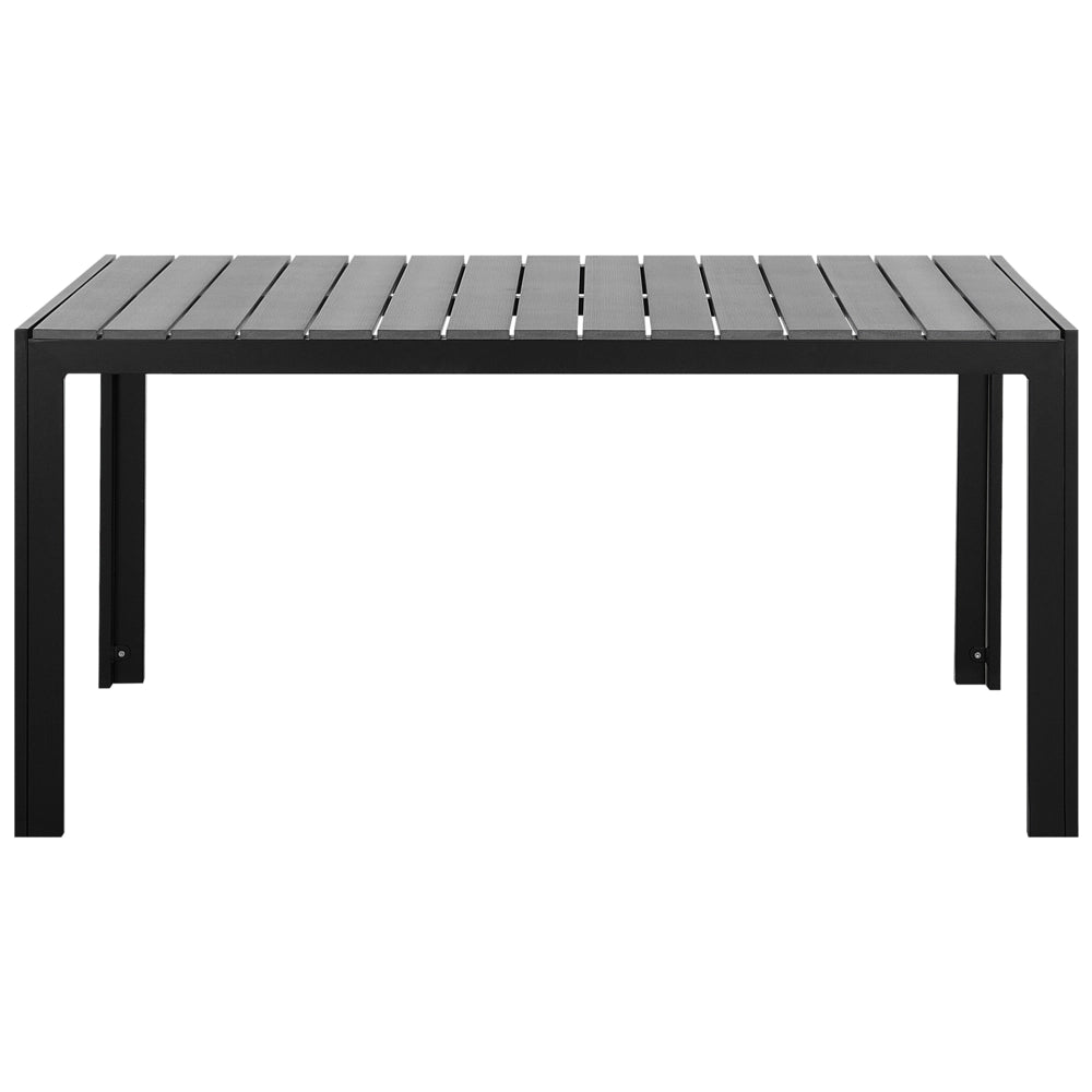 Set da pranzo da giardino in 7 pezzi in alluminio grigio e Nero 6 sedie resistenti agli agenti atmosferici