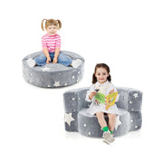Divano trasformabile ergonomico 80 x 64 x 40 cm con rivestimento sfoderabile in flanella grigia con motivo a stelle 20_0011000