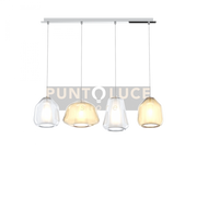 SOSPENSIONE CROMO 4 LUCI RETTANGOLARE ALPHA AM + BETA TR + BETA AM + GAMMA TR 1176CR-S4 R ABG-TA