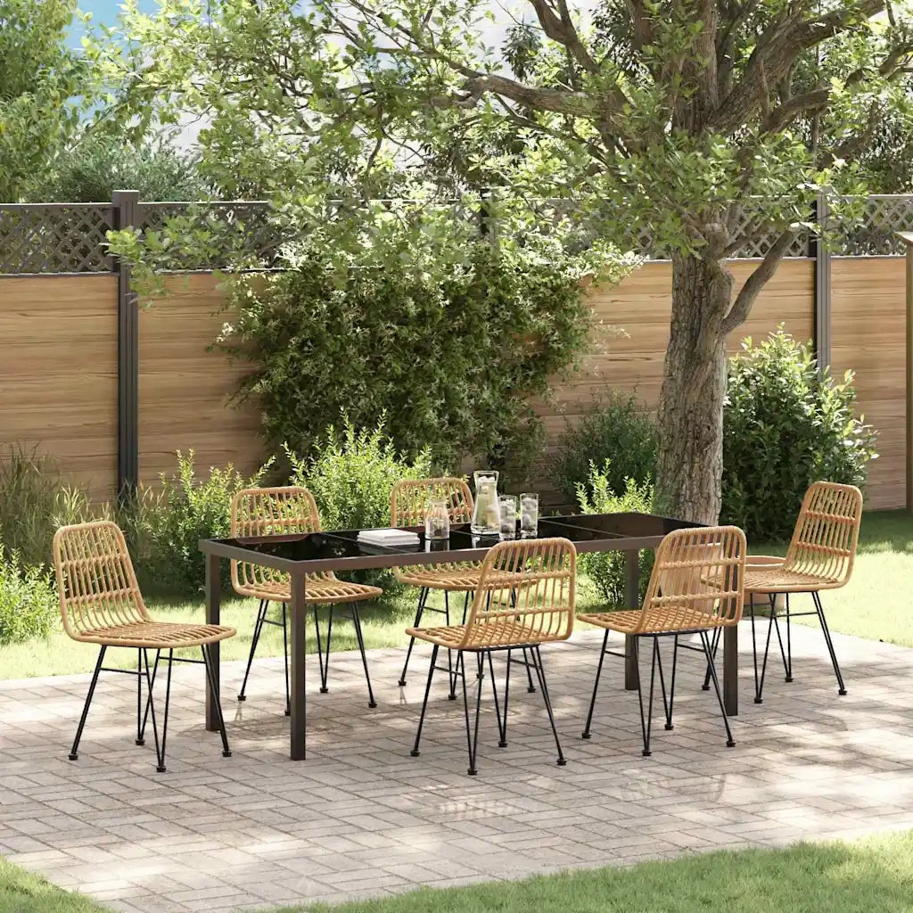Set da Pranzo per Giardino 7 pcs Marrone 3379196