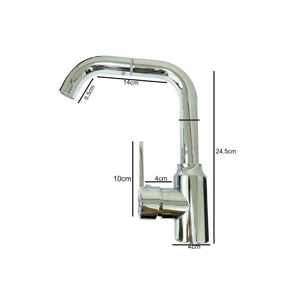 Trade Shop - Rubinetto Miscelatore Monocomando Lavello Cucina Canna Alta Rotante Cromato 8702 -