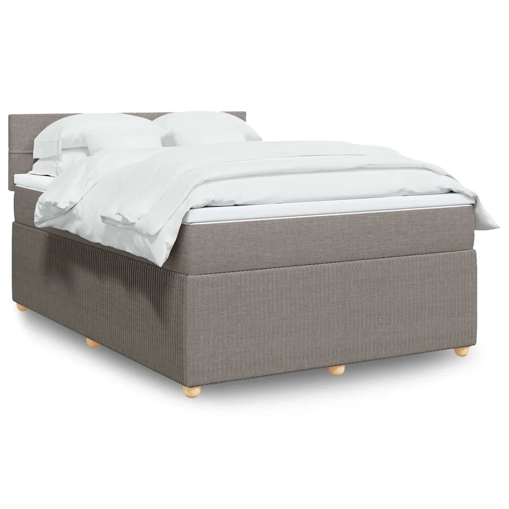 vidaXL Giroletto a Molle con Materasso Tortora 140x190 cm in Tessuto