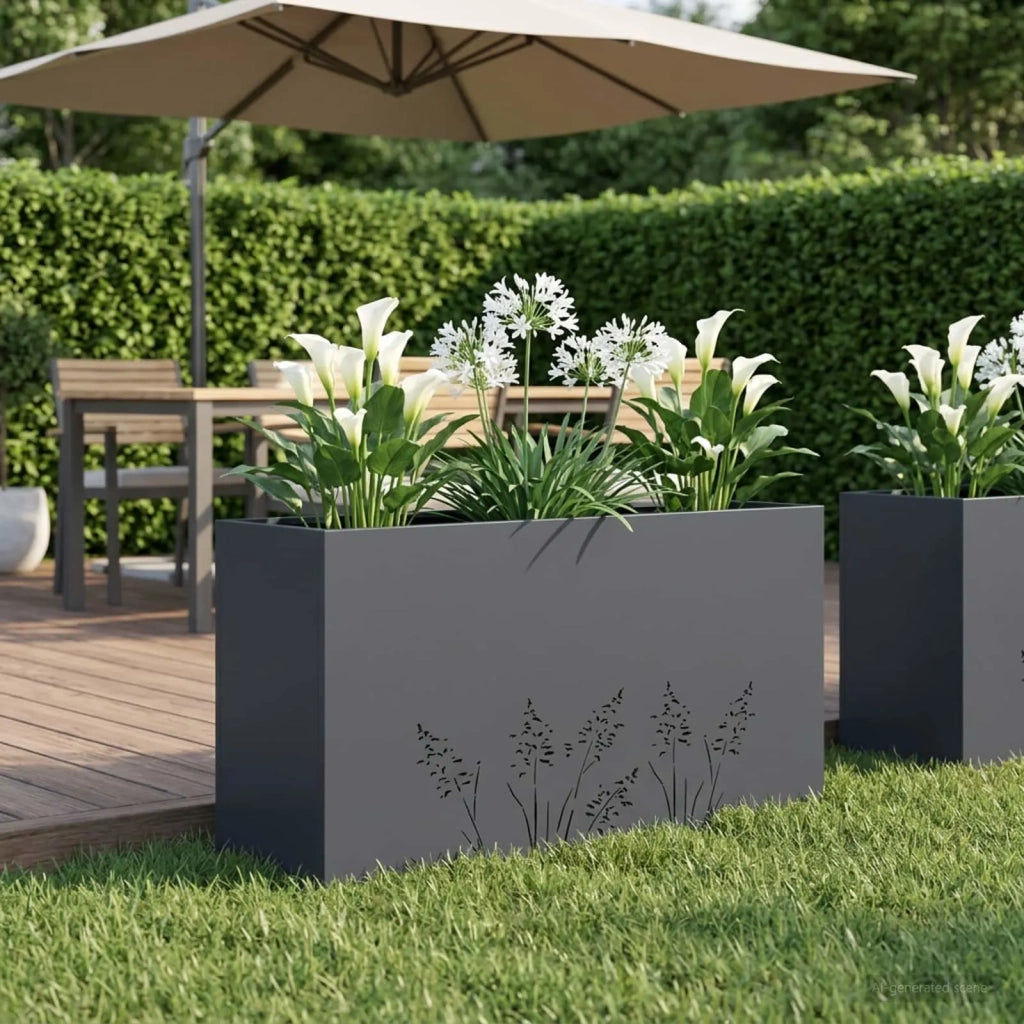 Vaso da giardino Antracite 100 x 20 x 49 cm 8005852