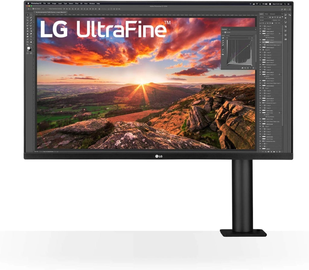 32UN880 ERGO Monitor 32 pollici UltraHD 4K LED IPS HDR, 3840x2160, AMD FreeSync 60Hz, HDMI 2.0, Display Port 1.4, USB-C, USB Hub, Speaker Stereo 10W, Flicker Safe, Stand ERGO, Nero