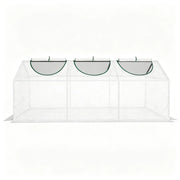 Serra da giardino con copertura protettiva per balcone, plastica e acciaio, bianco 180×60×60 cm