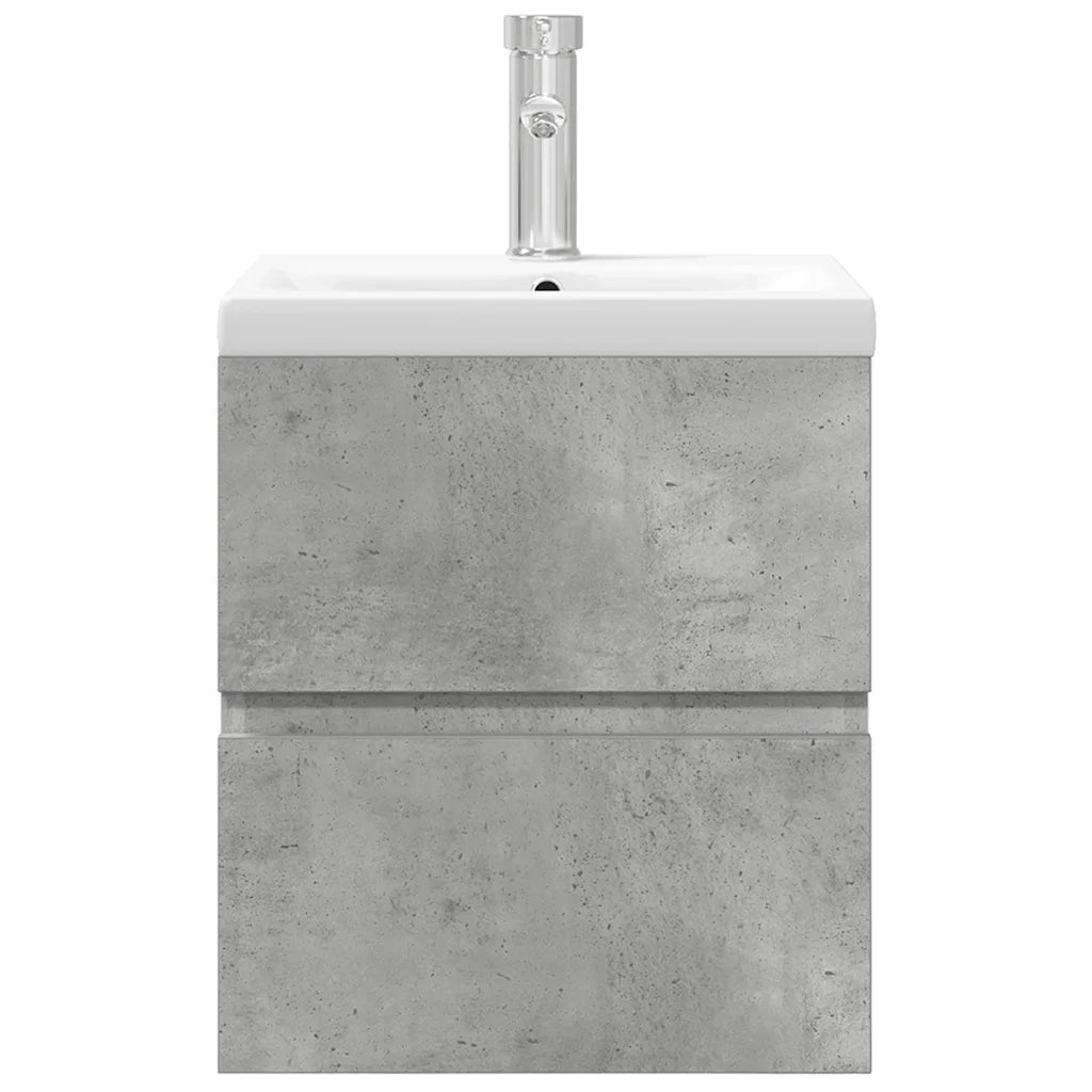 Set Mobili da Bagno 2 pz Grigio Cemento in Legno Multistrato 3324913