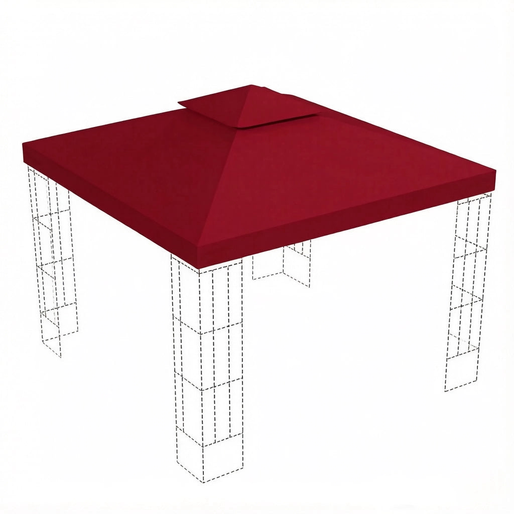 Telo di ricambio per gazebo 3 x 3 m in poliestere rosso vinaccia