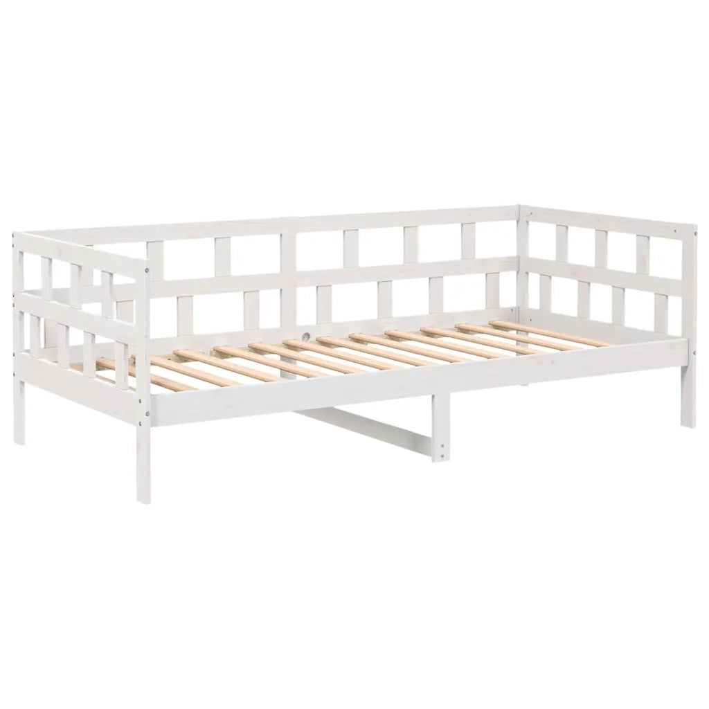 Letto singolo | Letto per adulti | Dormeuse Bianca in Legno Massello di Pino 90x190 cm
