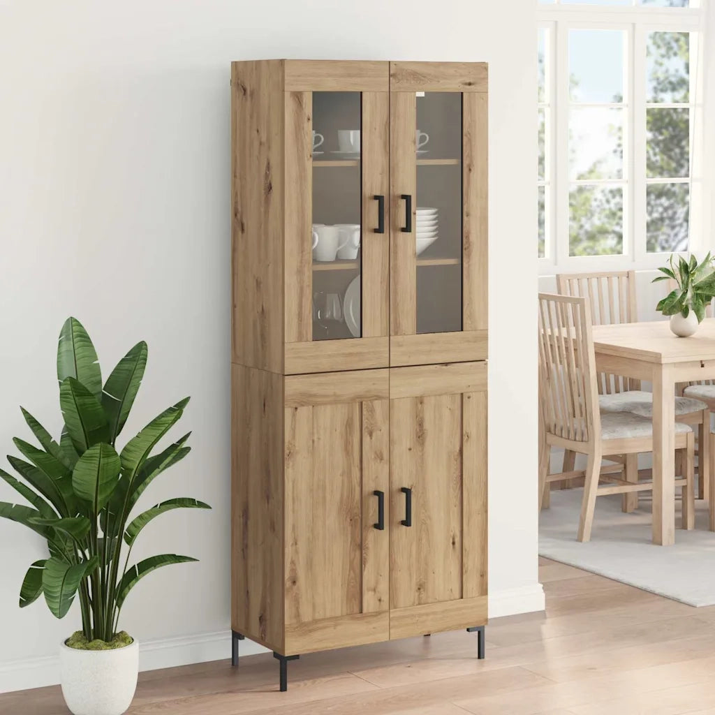 Credenza 2 pz | Madia | Buffet da pranzo | Armadio da pranzo Rovere artigianale Legno multistrato