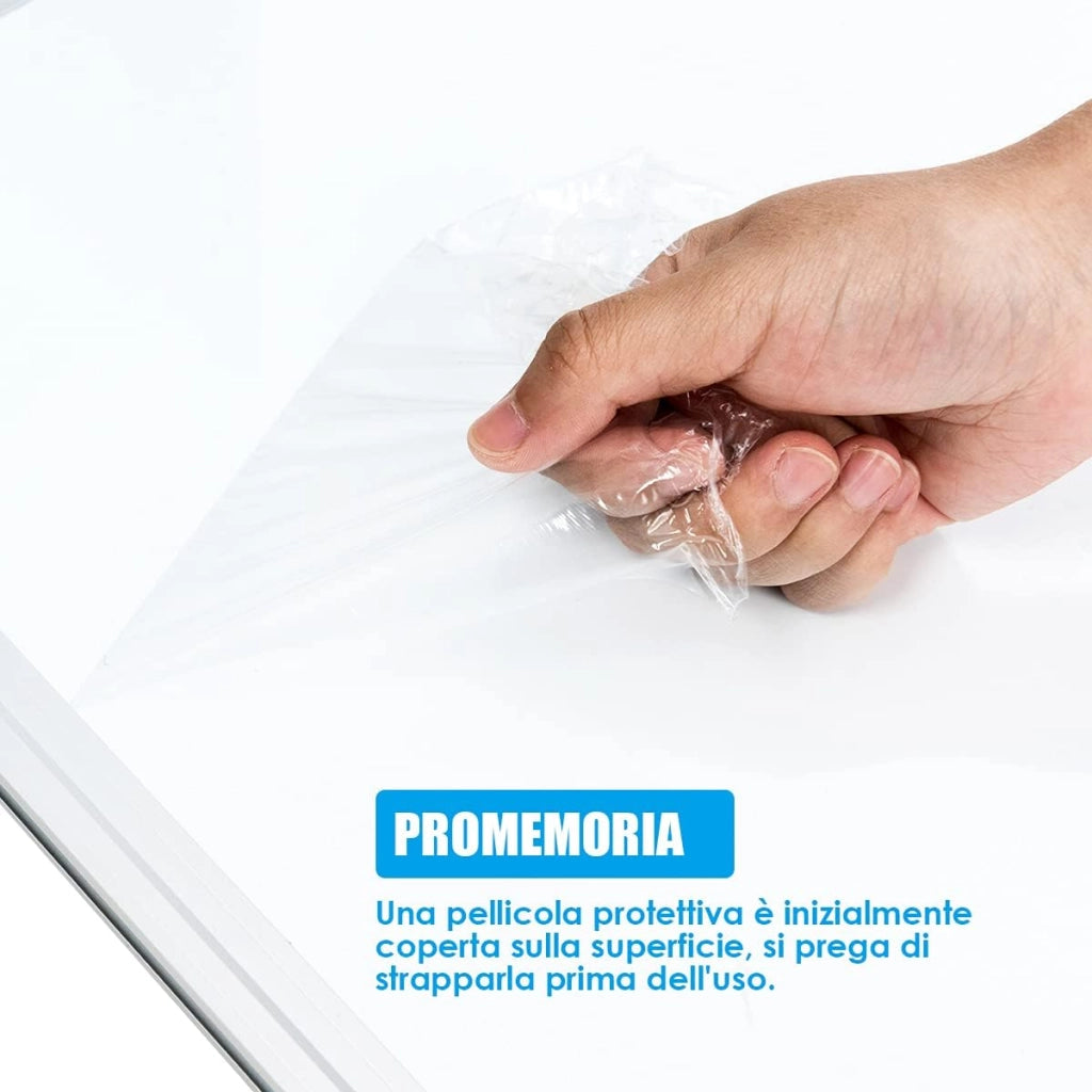 Lavagna Magnetica Bianca, Lavagna Cancellabile con Cornice in Alluminio per Scuola Casa Ufficio, Vari Dimensioni Disponibili (90 x 60 cm)