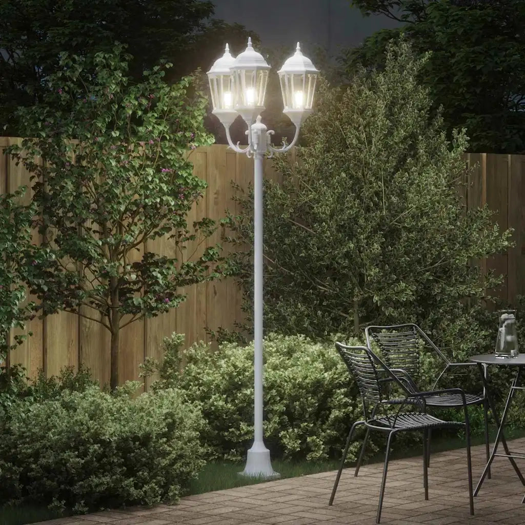 Luce da Giardino Bianco 57 x 49 x 241 cm Alluminio e vetro CFW8767437