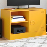 Mobili TV 2 pz-Set di 2 Credenza per TV Giallo Senape 67x39x44 cm in Acciaio 521844