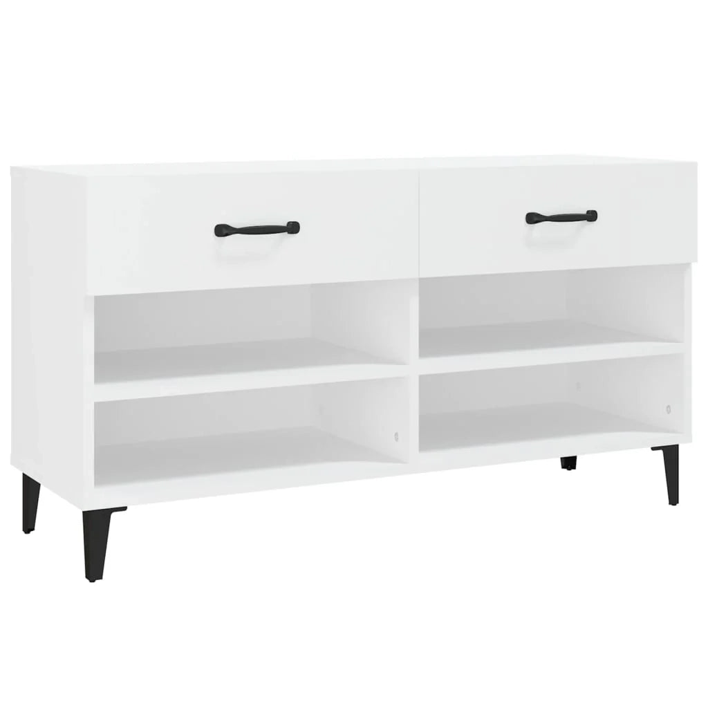 Scarpiera mobile contenitore per scarpe mobile per ingresso/corridoio/soggiorno 102 x 35 x 55 cm legno ingegnerizzato bianco 02_0021420