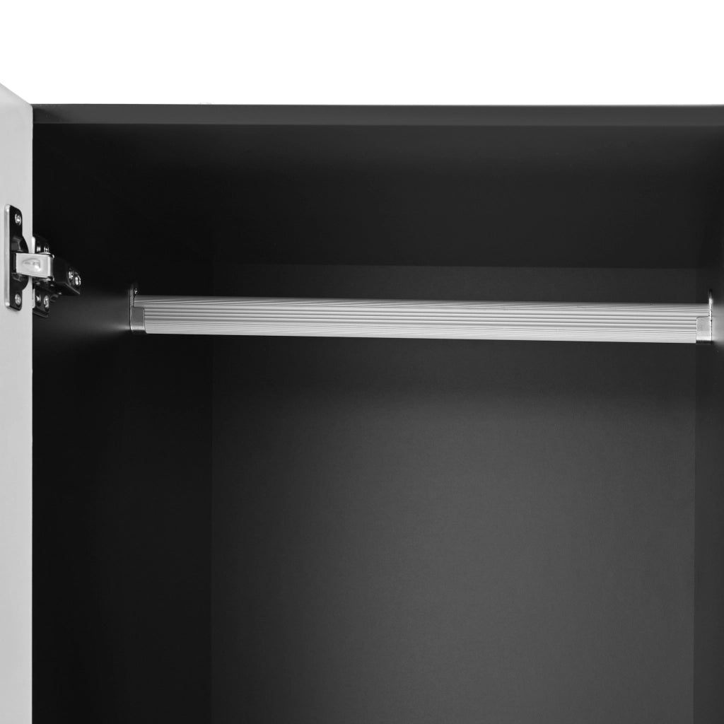 Toeletta con armadio; specchio intero; 1 anta e 4 cassetti - per camera da letto - in MDF - nero e bianco - 90×50.5×160 cm