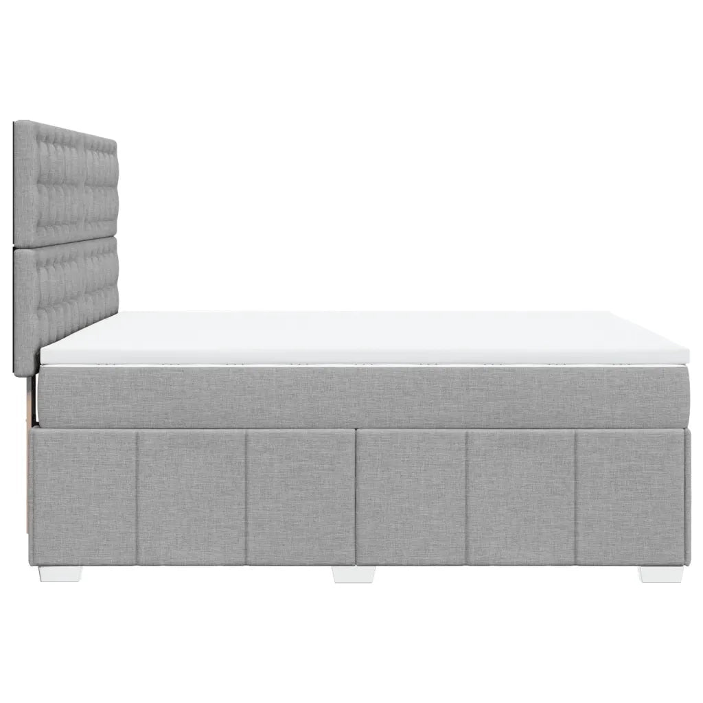 Giroletto a Molle con Materasso Grigio Chiaro 140x200cm Tessuto