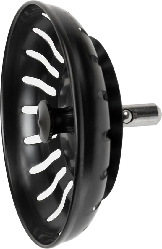 Filtro per scarico, 1 pezzo, Ø 79 mm, in nero, la vite eccentrica penetra 30 mm nella canna di scarico, Ø 7,8 mm vite, idoneo come pezzo di ricambio per scarichi Blanco, filtro per scarico, lavello
