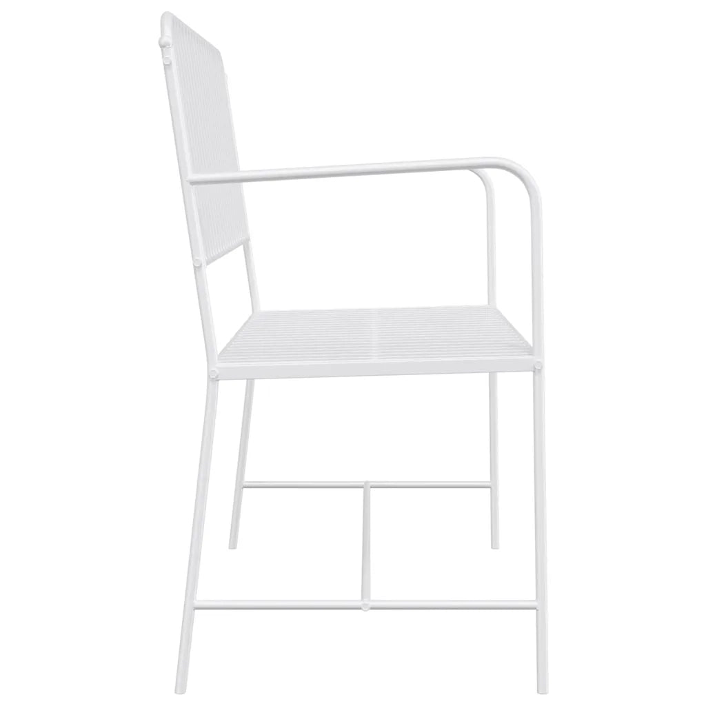 Panchina da giardino Bianco Puro 103,5 x 51,5 x 90 cm Acciaio 42008116