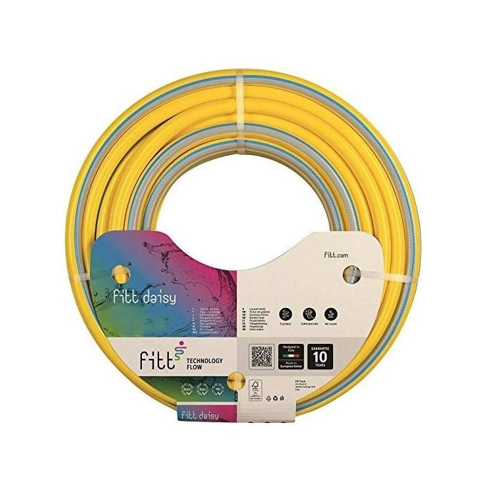 Fitt 76056L FITT Daisy Tubo da Giardino 3 Strati con Rinforzo Magliato Diametro 19 mm Lunghezza 50 m colore Giallo