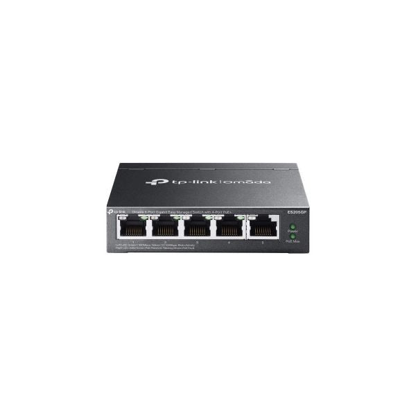 Tp-link omada es205gp switch di rete gestito gigabit ethernet (10/100/1000) supporto power over ethernet (poe) nero