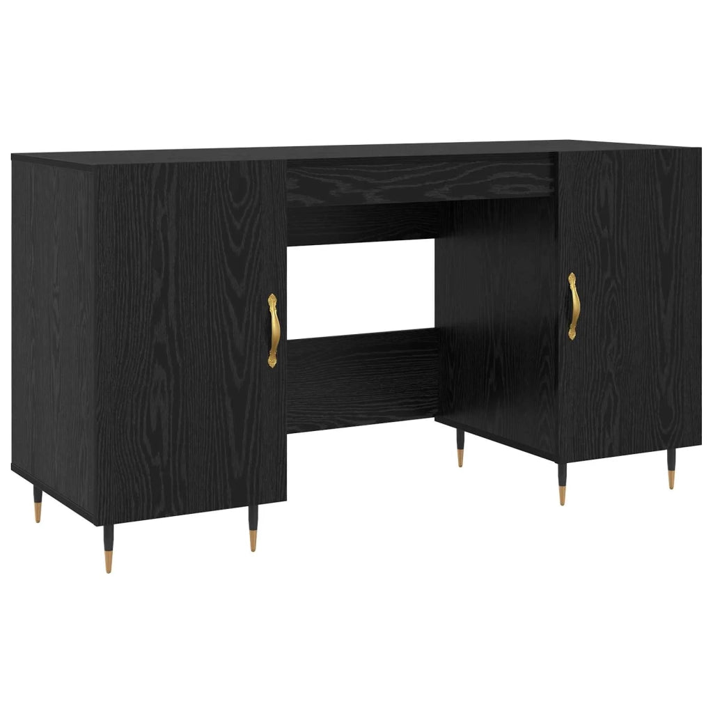 Scrivania Rovere nero 140 x 50 x 75 cm Legno multistrato 879524
