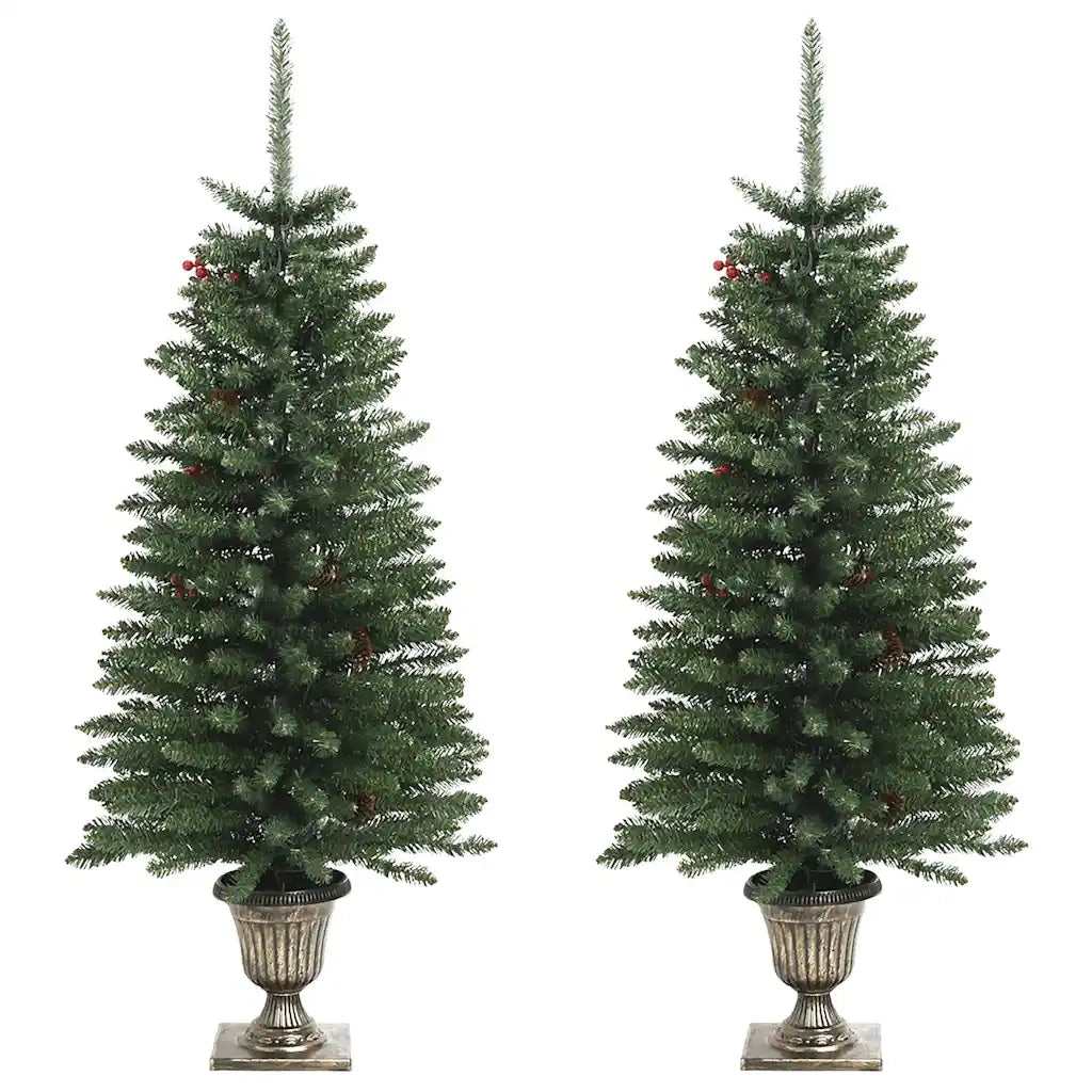 Alberi di Natale Artificiali 2 pz con Corona, Ghirlanda e LED cod mxl 21027