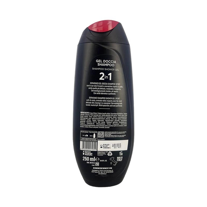 DERMOMED GEL DOCCIA SHAMPOO 2 IN 1 CON PANTENOLO PH NEUTRALE DERMATOLOGICAMENTE TESTATO 250 ML