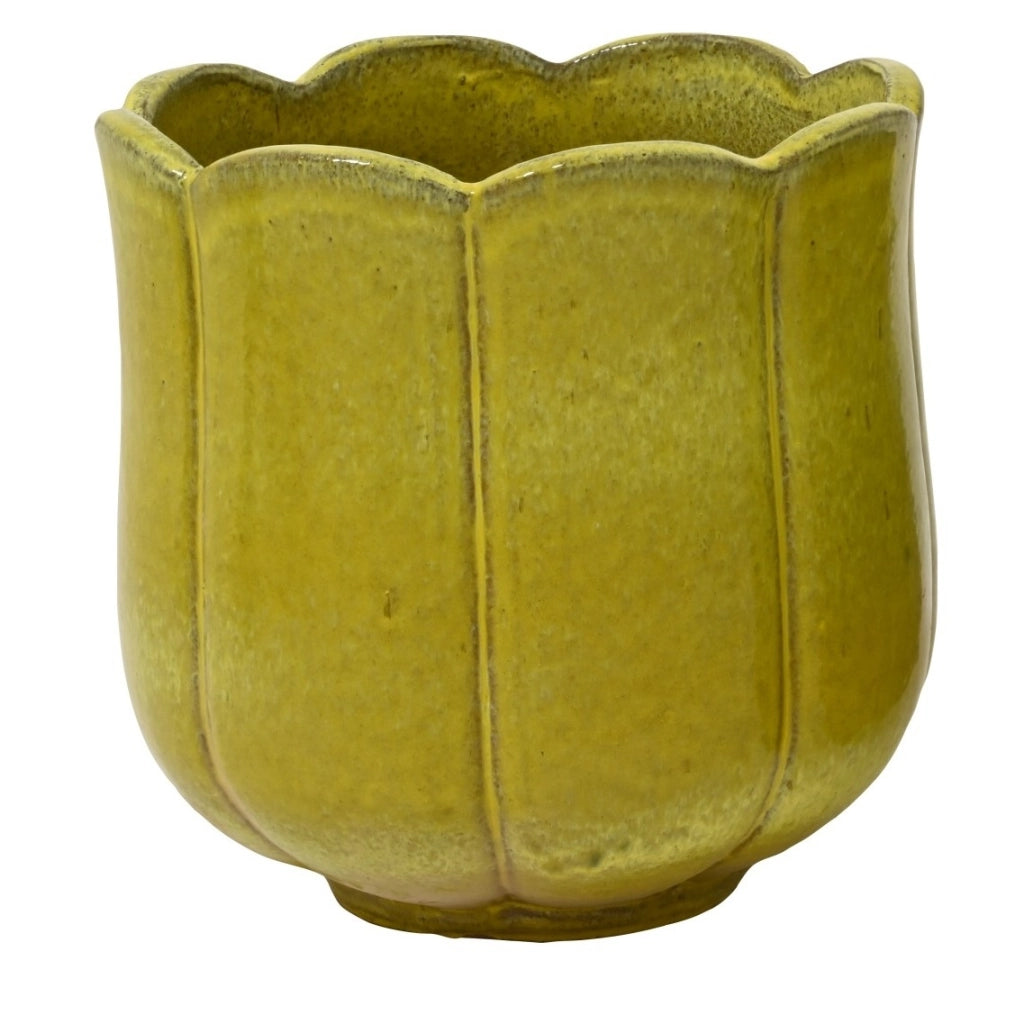 PORTAVASO BLOSSOM D.42XH42,5CM GIALLO TERRACOTTA