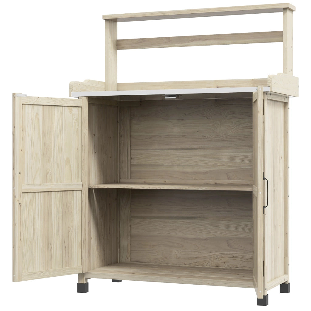Tavolo da giardino ¨C zephmum ¨C legno naturale 90.5x41x124.5cm