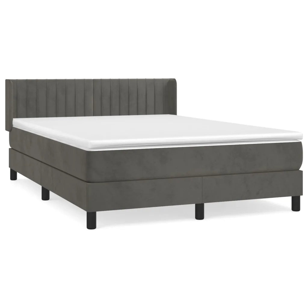 Giroletto a Molle con Materasso Grigio Scuro 140x190 cm Vellutocod mxl 98552