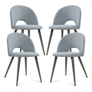 Set Karijoki di 4 Sedie Imbottite da Sala Pranzo Rivestimento in Tessuto - Grigio Scuro [en.casa]