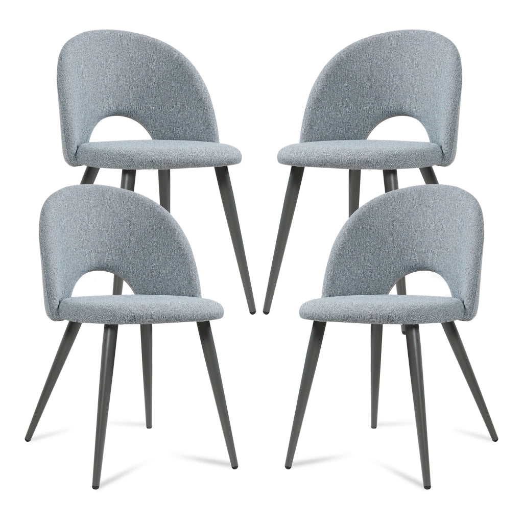 Set Karijoki di 4 Sedie Imbottite da Sala Pranzo Rivestimento in Tessuto - Grigio Scuro [en.casa]