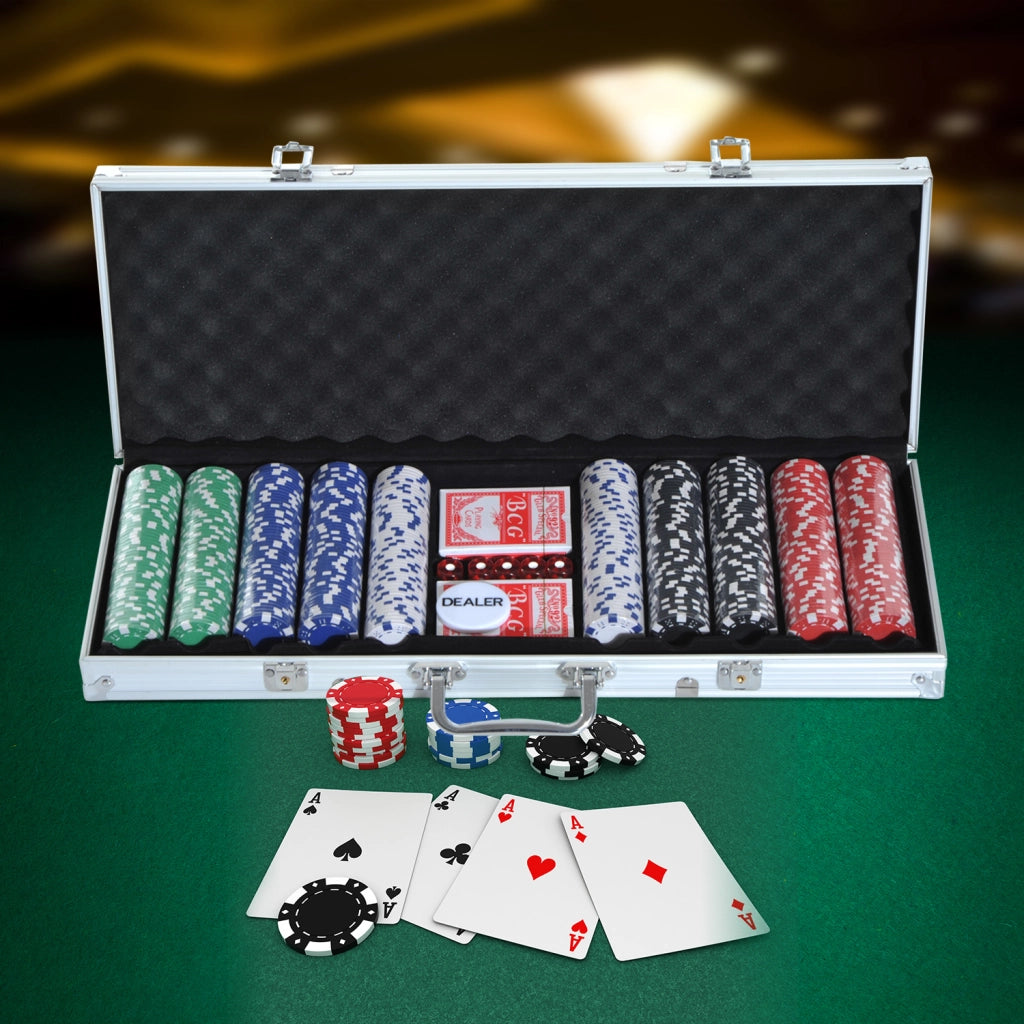 Set Poker 500 Fiches ¨C Xylo ¨C 2 Mazzi Carte, 5 Dadi, Valigetta Alluminio
