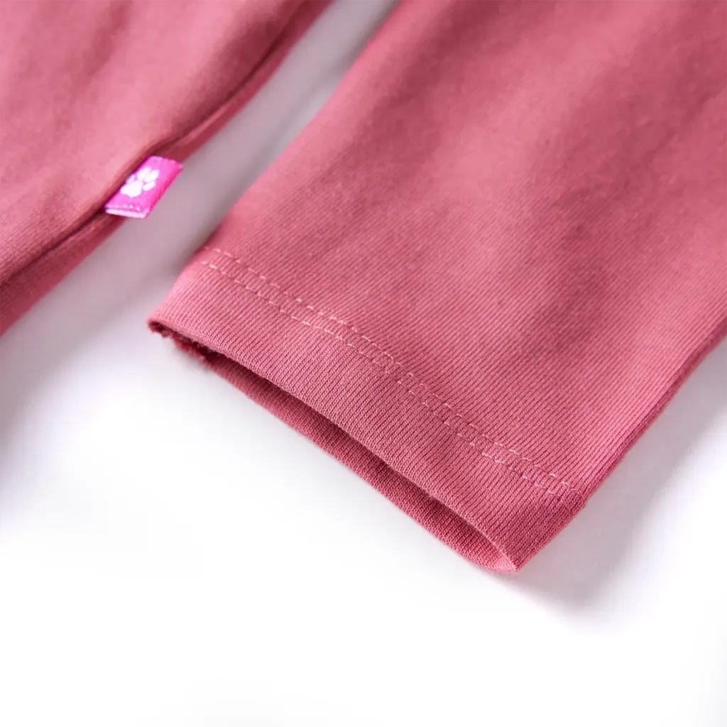 Maglietta da Bambina a Maniche Lunghe Rosa Antico 128 14022