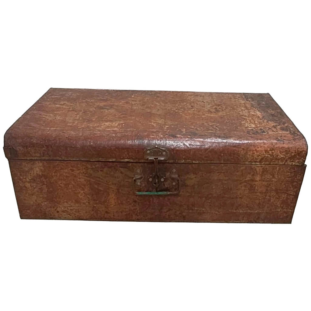 Valigia artigianale in metallo, 67x37x25h cm