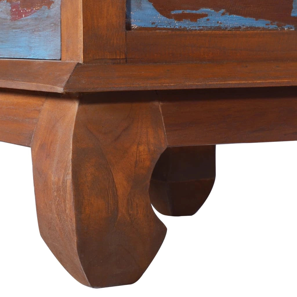 Mobile TV multimediale scaffale per televisione televisione buffet sala da pranzo soggiorno camera da letto 110 x 35 x 40 cm legno di teak riciclato marrone 02_0025753