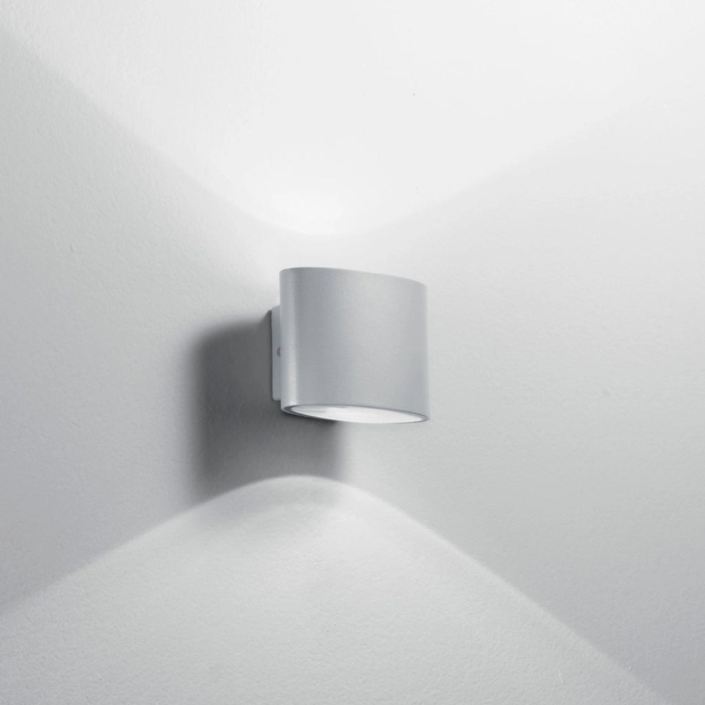 APPLIQUE BIEMISSIONE LED BOXTER SILVER 8W 800LM 4000K IP44 12,9X8,5X10CM