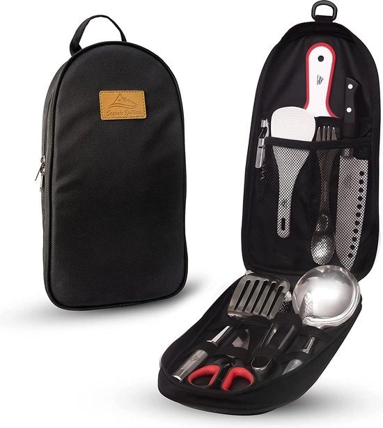 Set di accessori da cucina da 10 pezzi per campeggiatori, impermeabile, portatile, accessori per griglia, resistente alla lavastoviglie, per campeggiatori, per feste e festival.