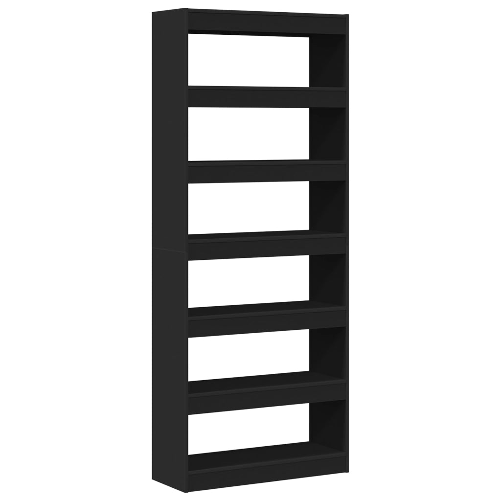 Libreria Nera Nera Legno 80 x 30 x 198 cm Scaffalatura