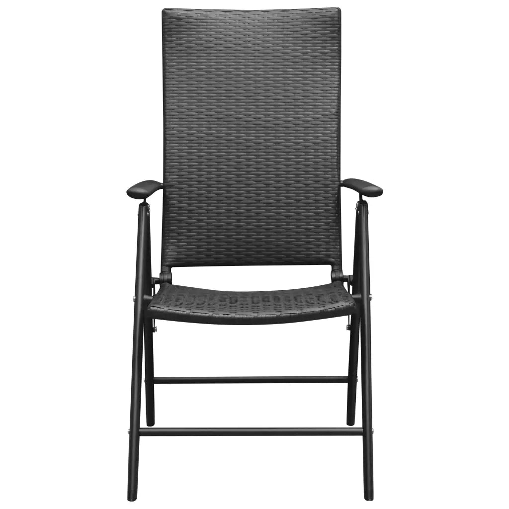 Sedie da Giardino 4 pz | Sedie da Esterno in Polyrattan Nero
