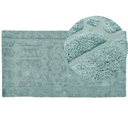 Tappeto in morbido cotone verde menta 80 x 150 cm con motivo geometrico camera da letto soggiorno