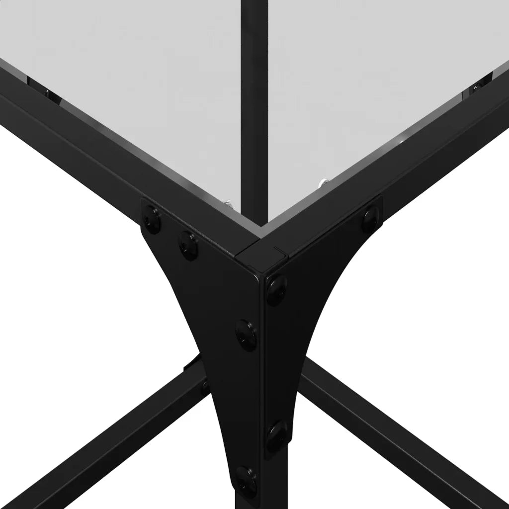 vidaXL Tavolini con Piano in Vetro Trasparente 2 pz 30x30x40cm Acciaio