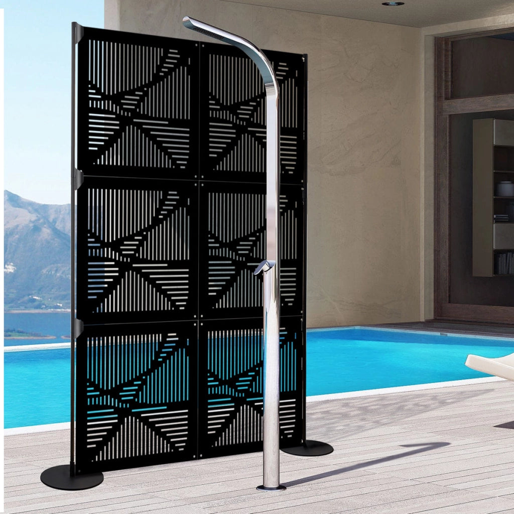 ROUTE - Pannello in PVC traforato - Parasole Colore: nero, Misura: 48x48 cm