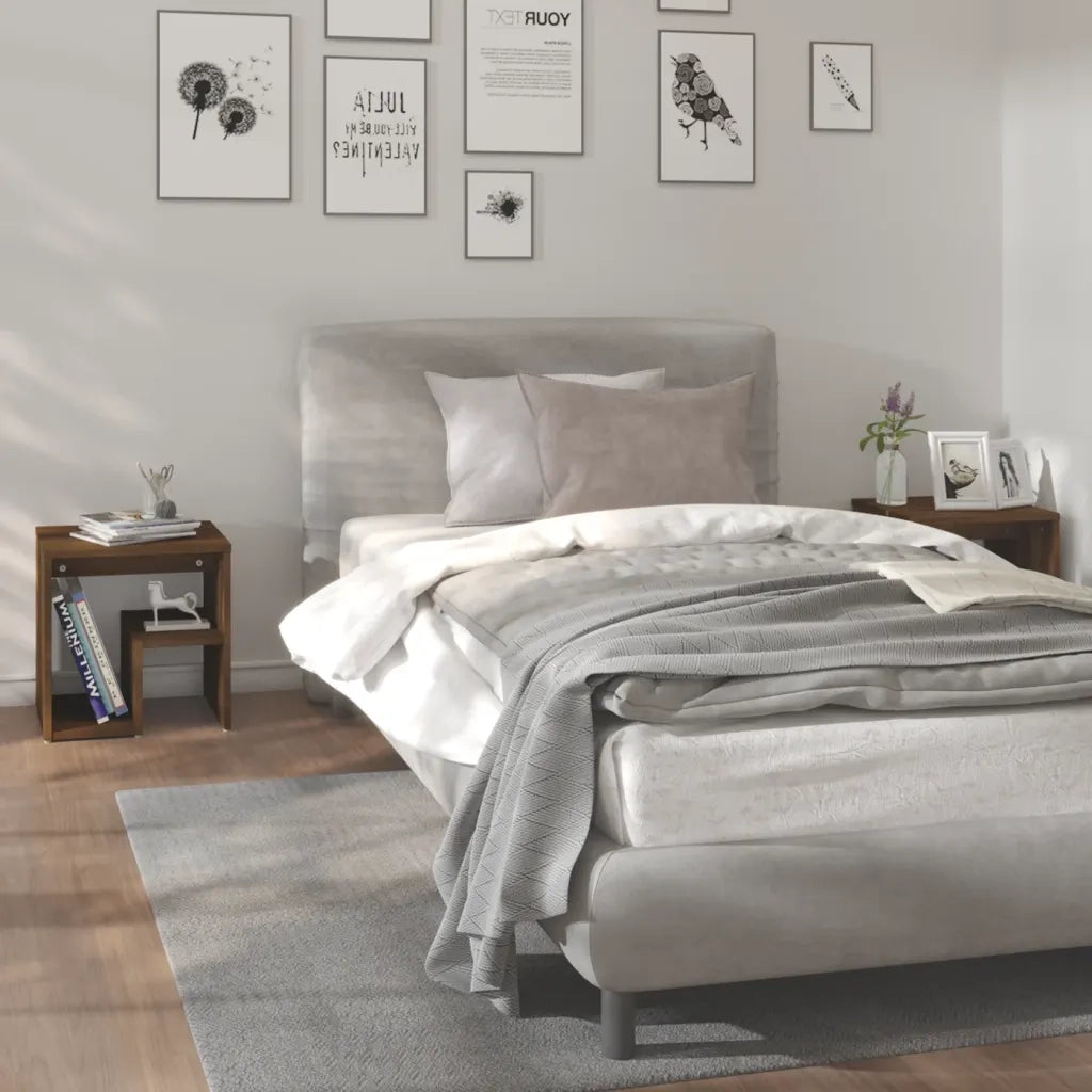 Comodini Rovere Marrone 2 pz-Set di 2 Tavolino da notte 40x30x40 cm in Legno Multistrato