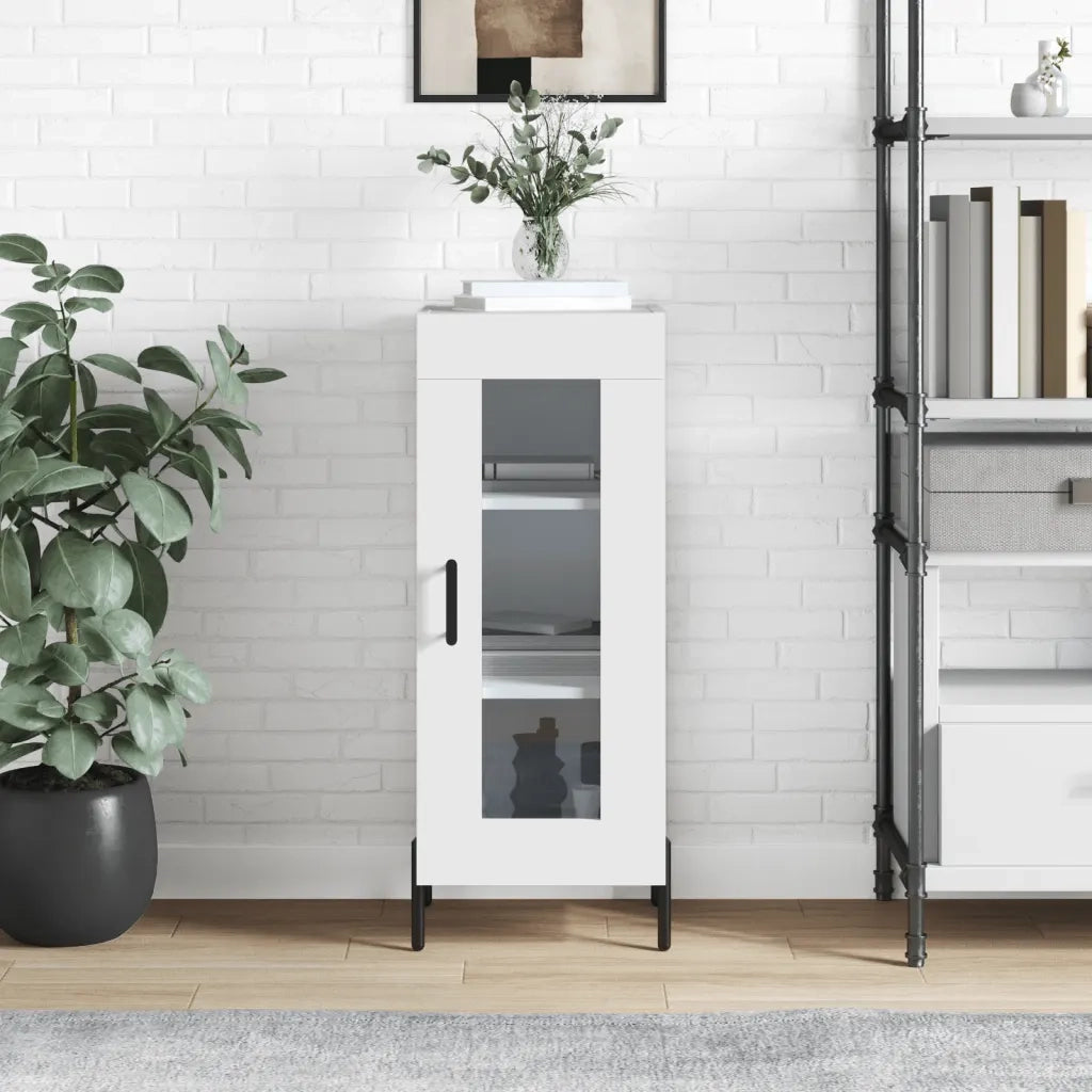 Credenza-Buffet-Armadio da cucina Bianco Lucido 34,5x34x90 cm in Legno Multistrato 882921