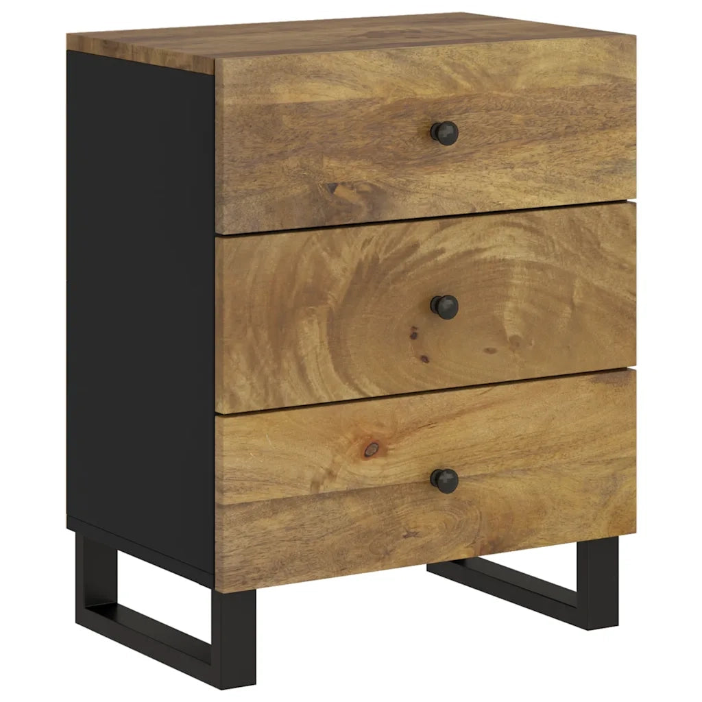 Comodino 50x33x62cm Legno Massello di Mango e Legno Multistrato cod mxl 30284