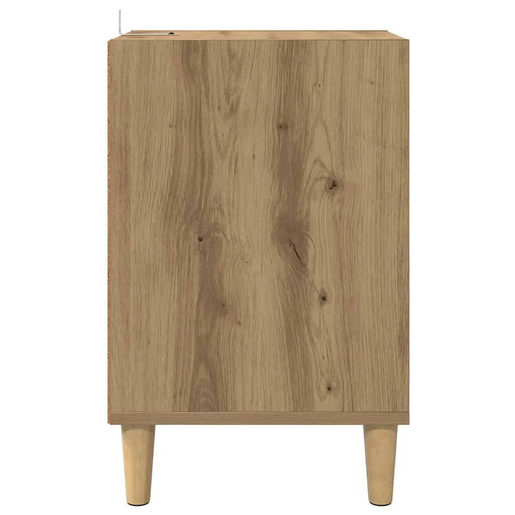 Mobile TV rettangolare pratico con 2 ante e ripiano stile rustico per soggiorno realizzato in legno di rovere composito artigianale 02_0052694